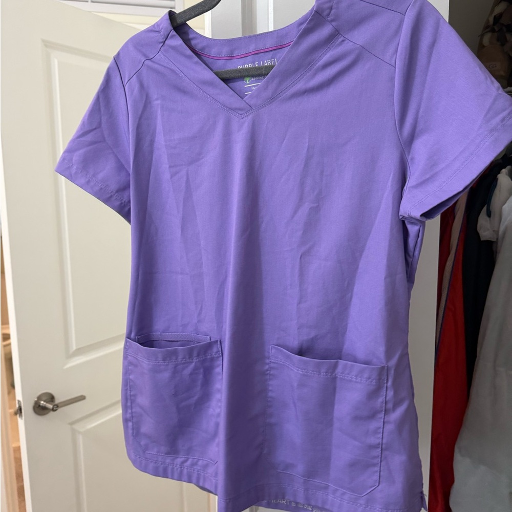 Purple scrubs top